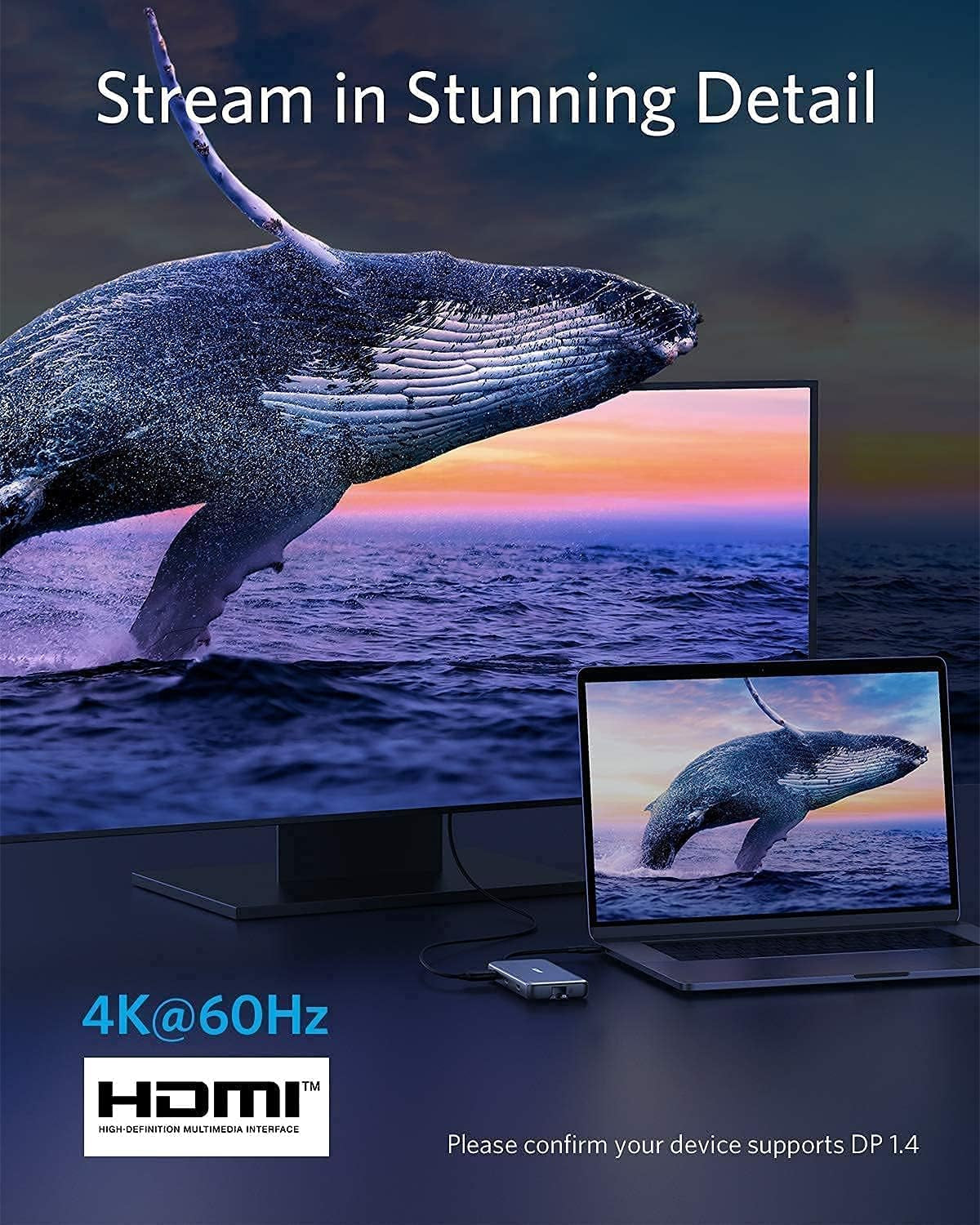 555 USB-C Hub (8-In-1) with USB-C to Displayport Adapter