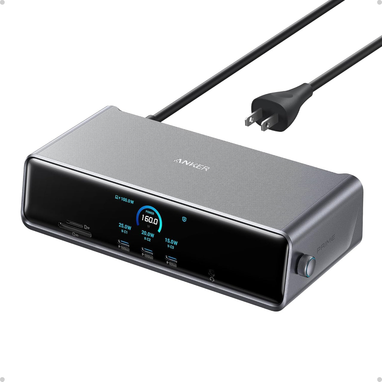 Prime Docking Station (DL7400), 14-Port Triple Display with Displaylink, 140W Max, Smart Display, Triple 4K 60Hz, Cooling Fan, for Windows Laptops (The Latest Displaylink Driver Must Installed)