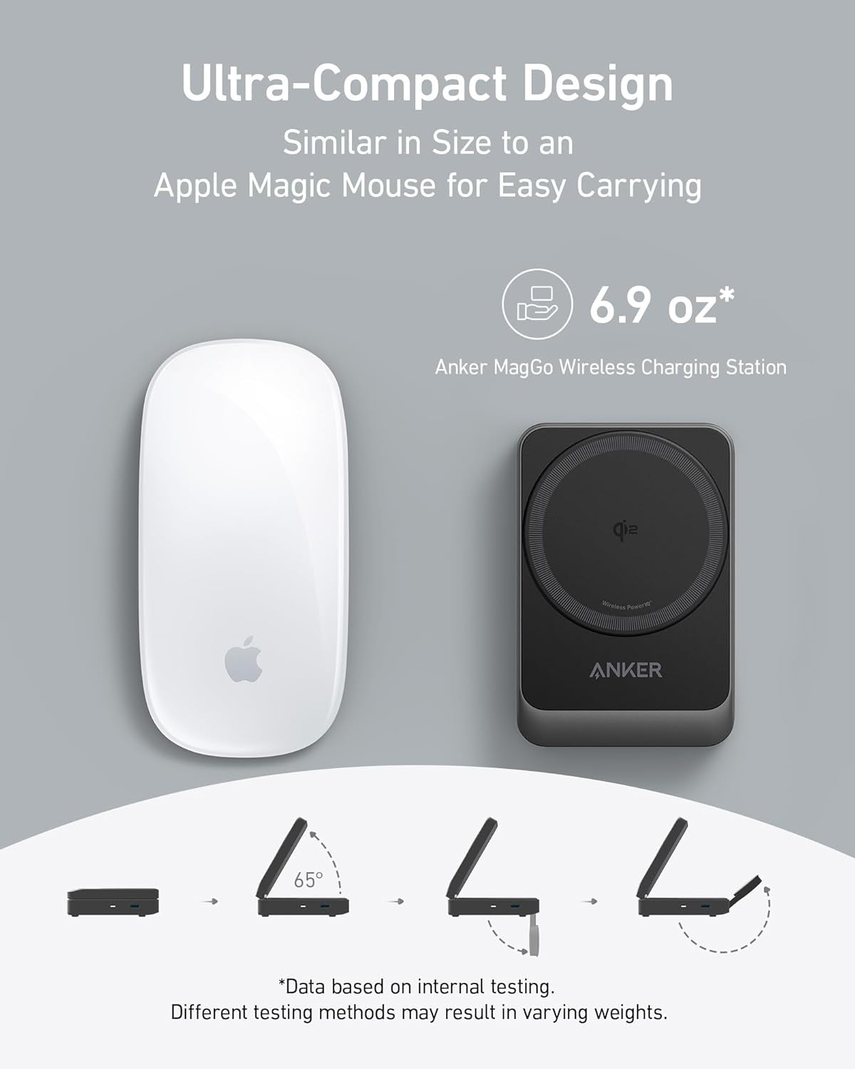 Maggo 3 in 1 Iphone 17 Charging Station, Magsafe-Compatible Wireless Charger Stand, Qi2 Certified 15W Foldable Charger for Iphone 17/16/15/14/13/12, Airpods, Apple Watch Ultra(Adapter Included)