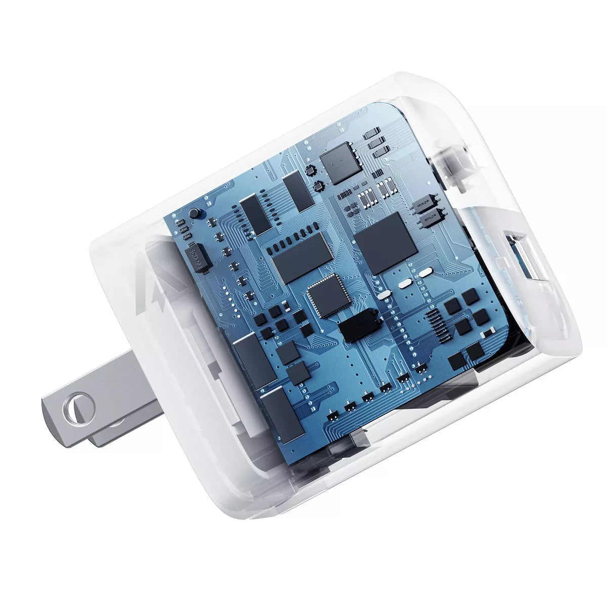 Anker 2 Port 33W Wall Charger with 6' USB-C to USB-C Cable - White: Quick Charge, 9V Output