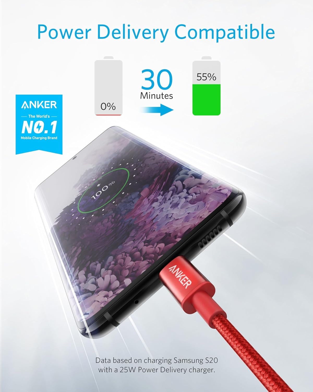 USB C to USB C Cable, Type-C 60W Fast Charging Cable (3.3 FT, 2Pack) for Iphone 17 Series, Ipad Mini 6 and More (Red) (Pack of 2)