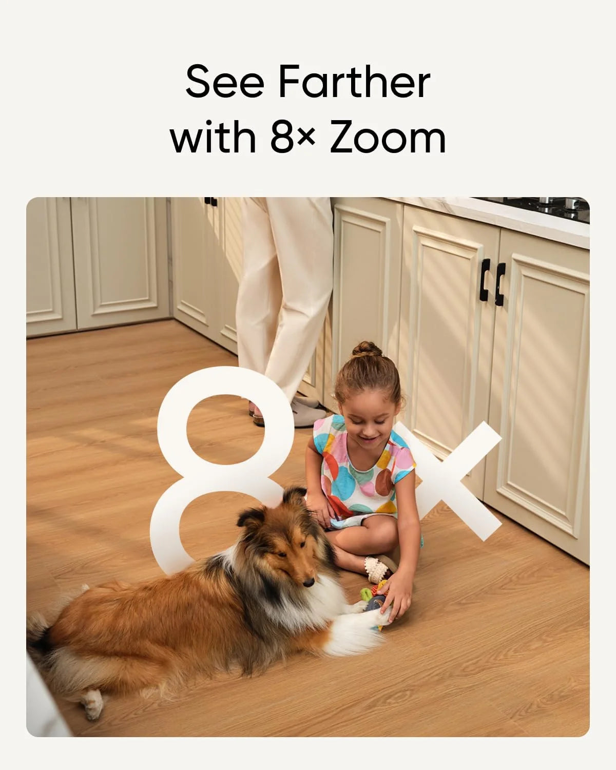 Security Indoor Cam S350, Dual Cameras, 4K UHD Resolution Security Camera with 8× Zoom and 360° PTZ