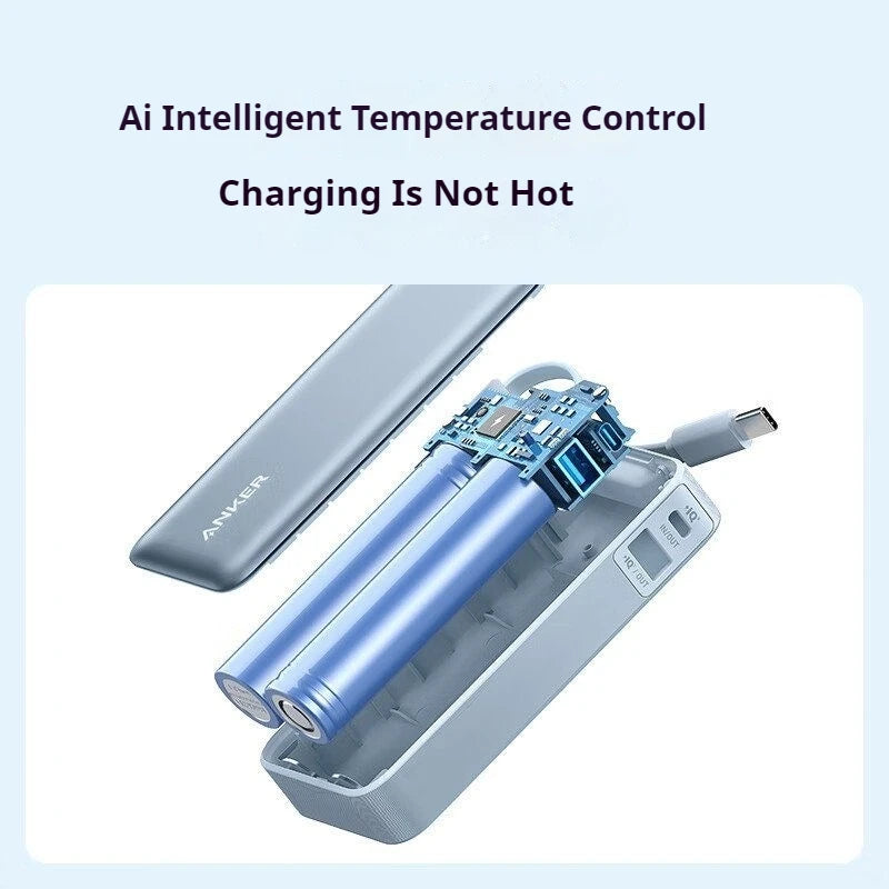 ANKER Nano 10000Mah Power Bank 30W PD Fast Charge with Type C Cable Portable External Battery Mobile Powerbank for Iphone16