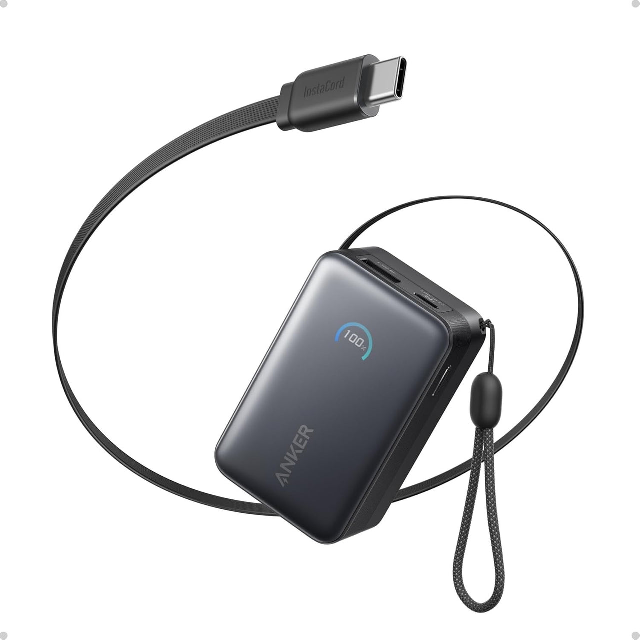 Anker Nano Portable Charger, 10,000Mah 45W Max Compact Power Bank, Black