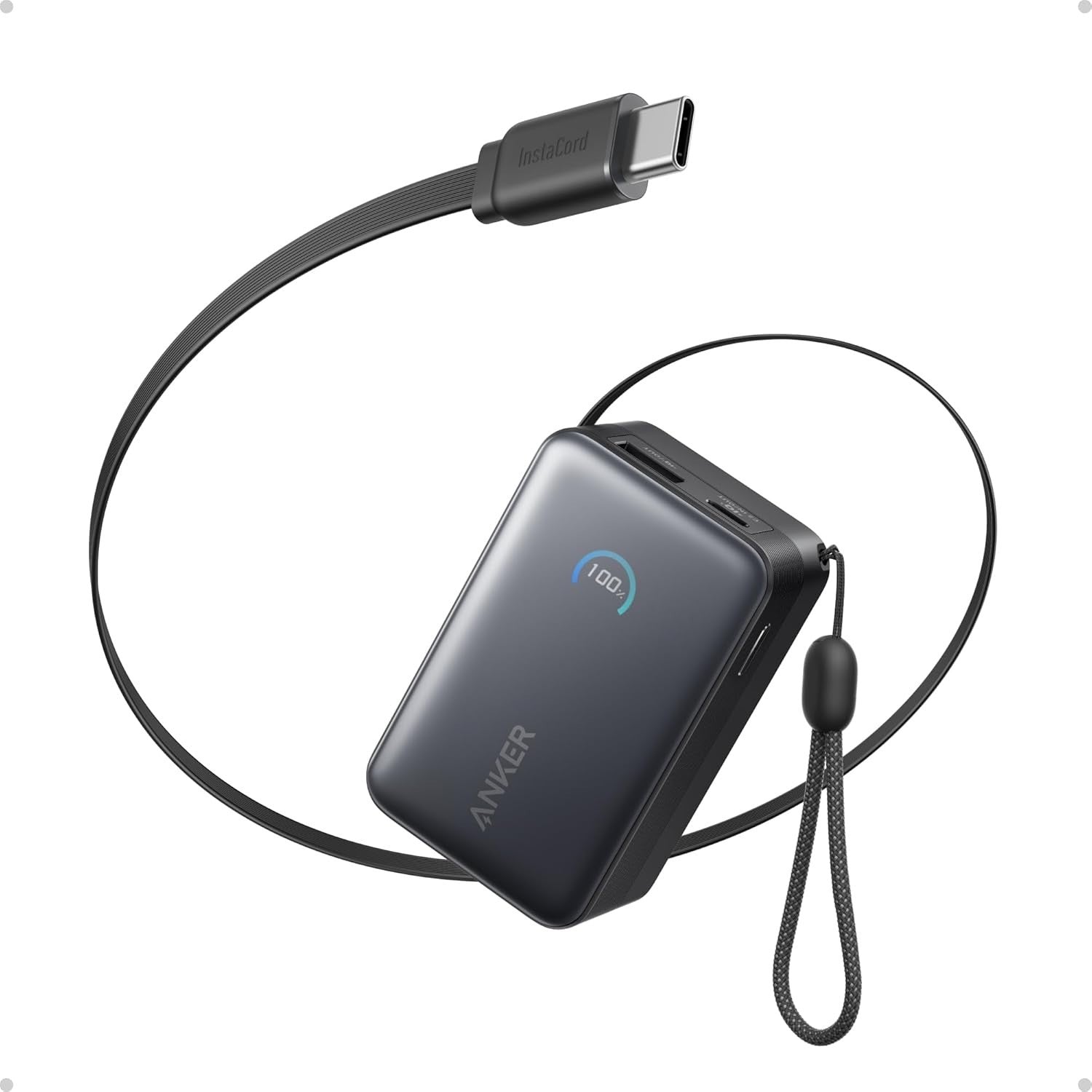 Anker Nano Portable Charger, 10,000Mah 45W Max Compact Power Bank, Black