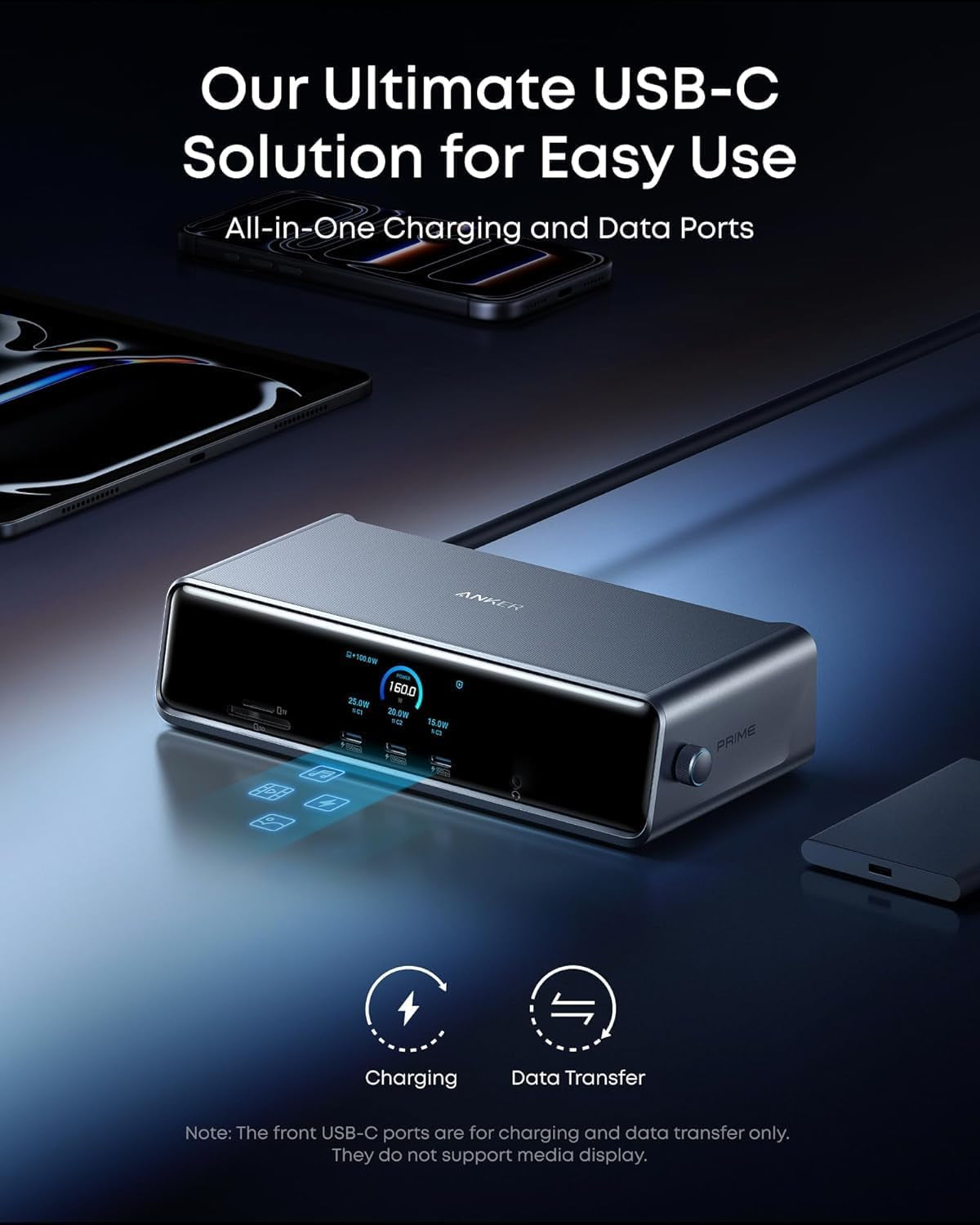Prime Docking Station (DL7400), 14-Port Triple Display with Displaylink, 140W Max, Smart Display, Triple 4K 60Hz, Cooling Fan, for Windows Laptops (The Latest Displaylink Driver Must Installed)