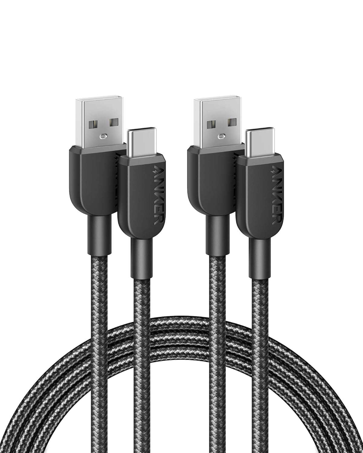 USB a to USB C Cable, Charger Cord (2 Pack, 6FT), for Iphone 17 Series,Samsung Galaxy Note 10/S10+ S10, LG V30 (Black)